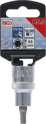 BIT SOCKET | 12.5 MM (1/2") DRIVE | INTERNAL HEXAGON 5.5 MM (9467)
