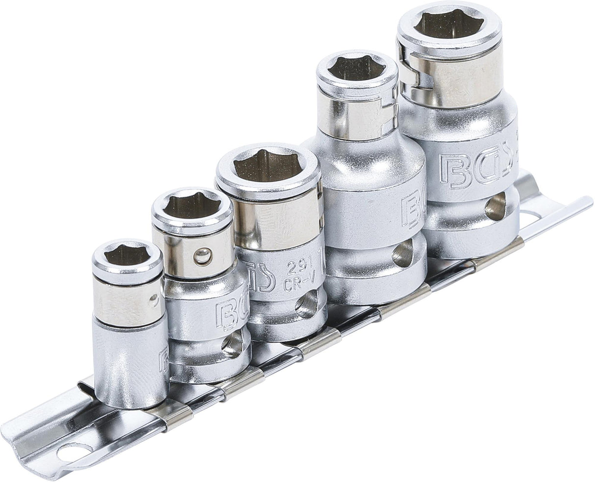 Adapterių rinkinys antgaliams | 6,3 mm (1/4") / 10 mm (3/8") / 12,5 mm (1/2") | 5 vnt. (70103)