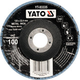 FLAP GRINDING DISC CONVEX SHAPE BLUE 125 MM P40 INOX (YT-83332)