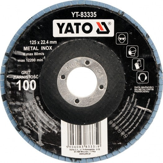 FLAP GRINDING DISC CONVEX SHAPE BLUE 125 MM P36 INOX (YT-83331)