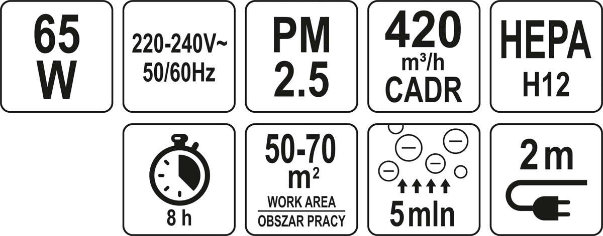 Oro valytuvas | galia 65W | 420 m3 / h (66932)