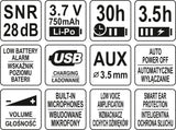 Elektroninės triukšmo ausinės su išmania klausos apsaugos sistema (YT-74625)