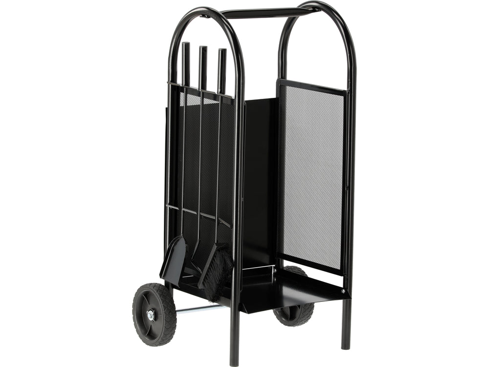 FIREWOOD STAND WITH FIREPLACE ACCESSORIES / TROLLEY UP TO 20 KG | 810 X 420 X 360 MM (33330)