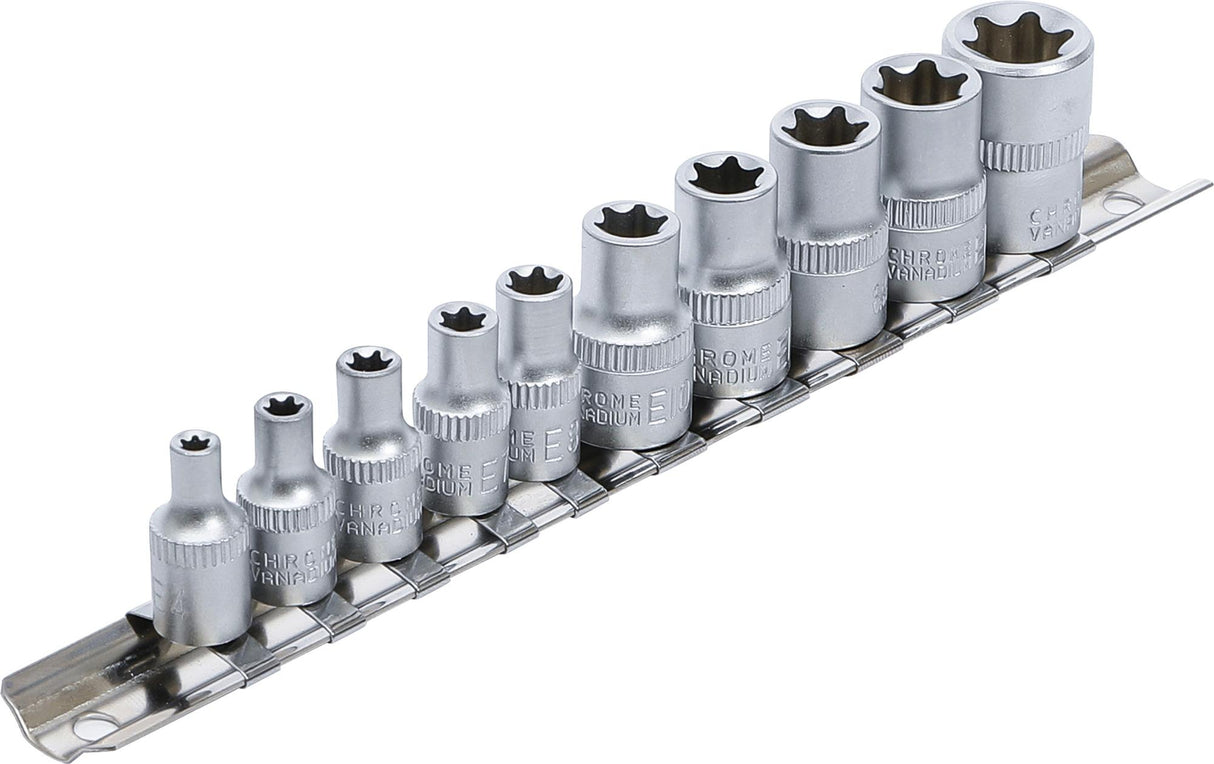 Galvučių rinkinys E-Tipas | 6,3 mm (1/4") / 10 mm (3/8") | E4 - E16 | 10 vnt. (9548)