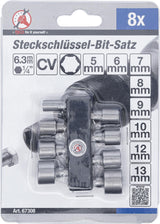 Antgalių / galvučių rinkinys | 6.3 mm (1/4") | 5-13 mm | 8 vnt. (67308)