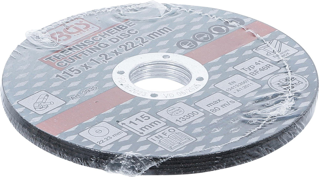 Pjovimo diskai iš nerūdijančiam plienui | Ø 115 x 1,0 x 22,2 mm | 5 vnt. (3935)