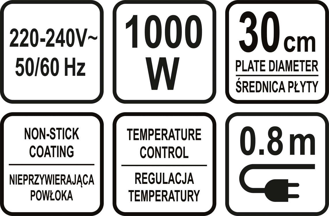 Blynų keptuvė | su nepridegančia kaitinimo plokšte | 1000W (67470)