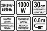 Blynų keptuvė | su nepridegančia kaitinimo plokšte | 1000W (67470)