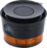 CORDLESS ROTATING WARNING BEACON | YELLOW | WITH MAGNET | 12 V / 24 V | Ø 130 MM (70343)