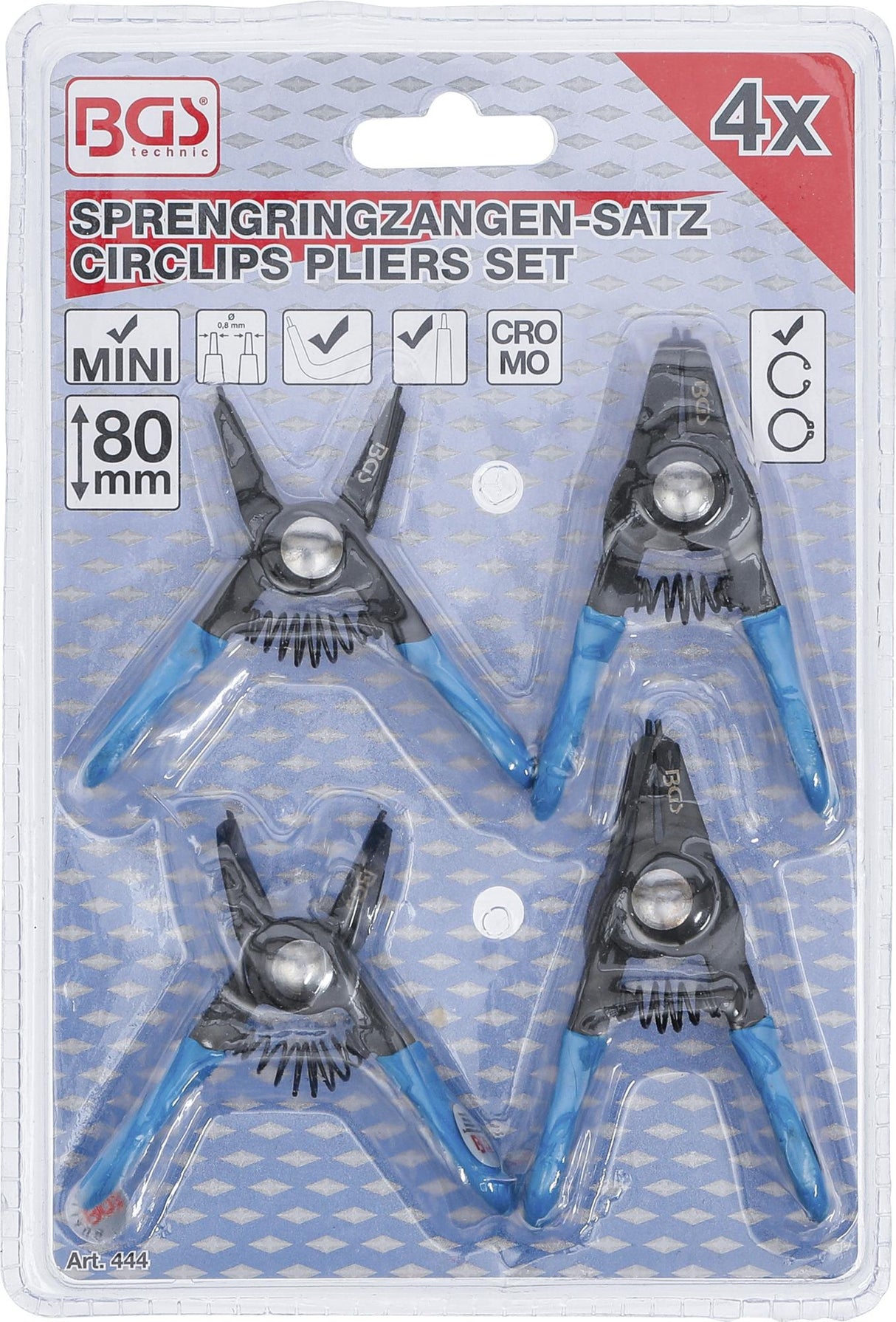Replių žiedams rinkinys | mažiems žiedams | 80 mm | 4 vnt. (444)