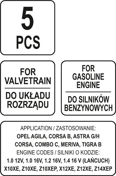 Variklio fiksavimo įrankių rinkinys | Opel (YT-06002)