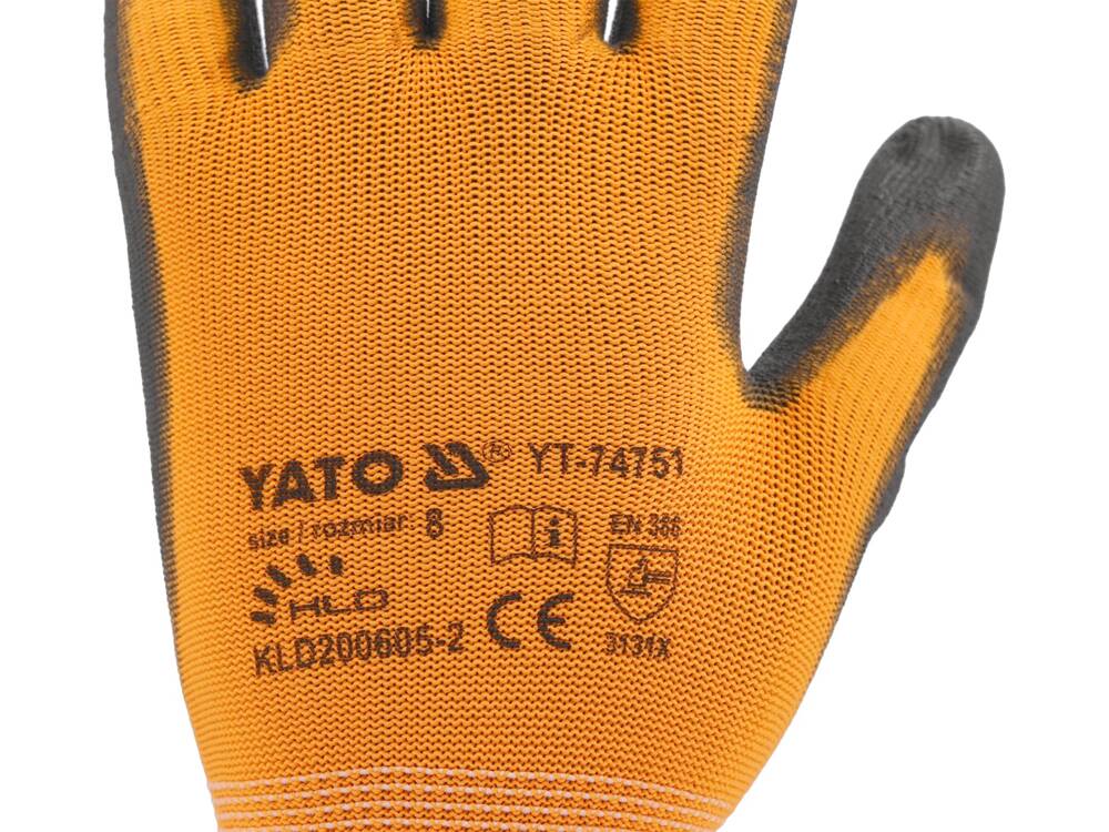 SAFETY GLOVES TOUCHSCREEN FINGERS PU S. 8 (YT-74751)