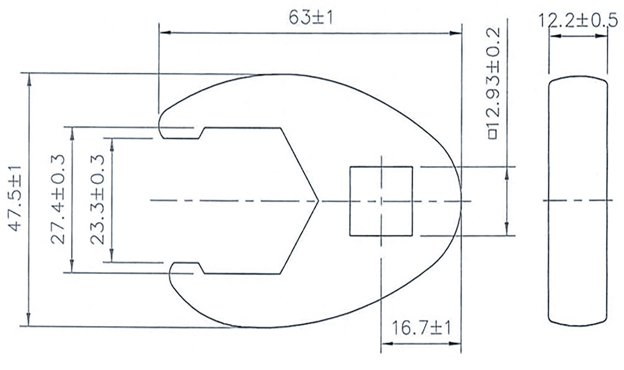 Raktas varnos koja | 12,5 mm (1/2") | 27 mm (1757-27)