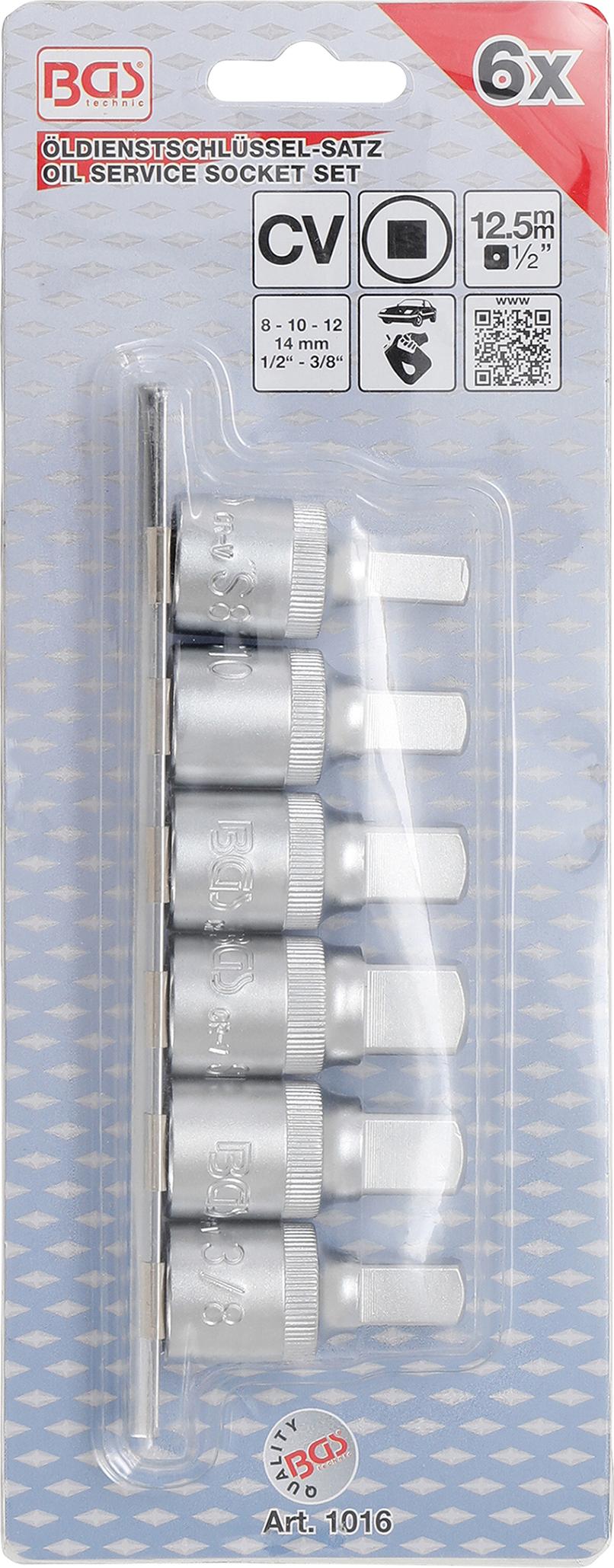 Alyvos išleidimo antgalių komplektas | 12,5 mm (1/2") | 6 vnt. (1016)
