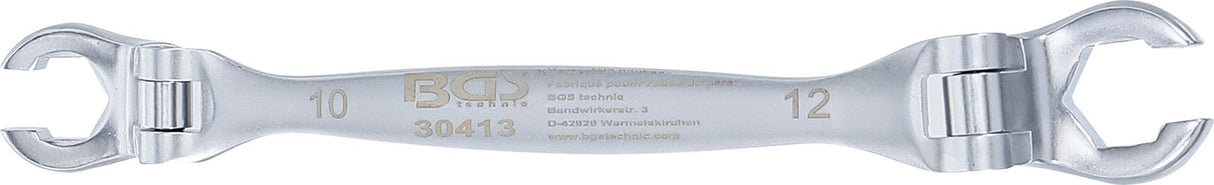 Stabdžių linijų ir sąvaržų dvigubas šarnyrinis raktas | 10x12 mm (30413)
