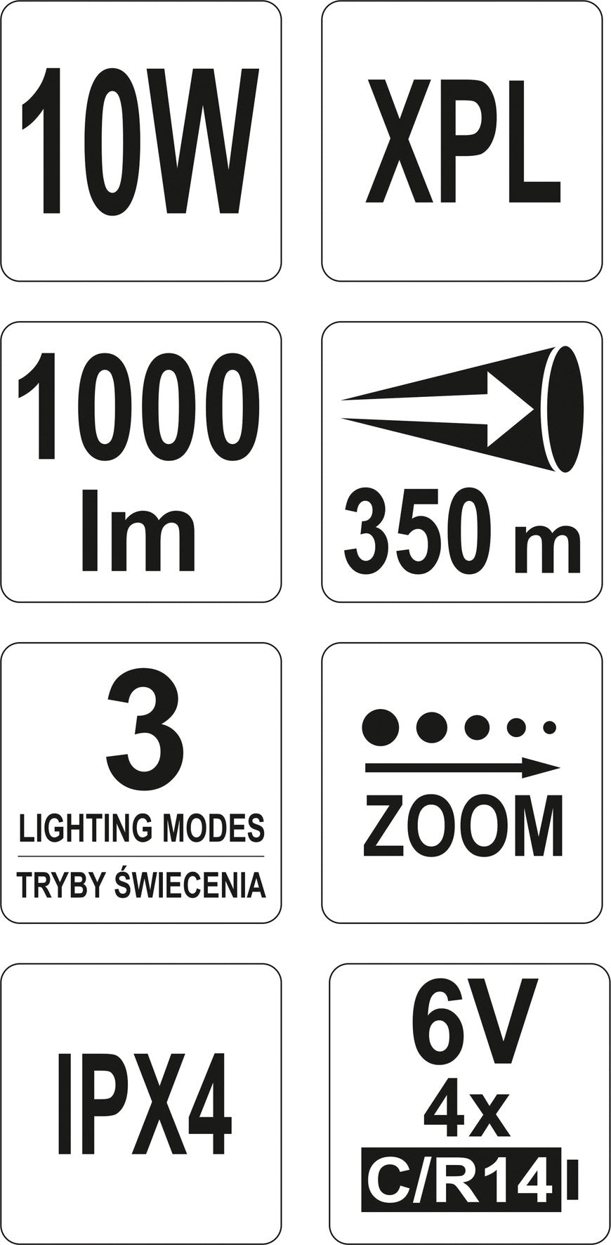 Žibintuvėlis XP-L CREE 10W, 254X46MM (YT-08567)