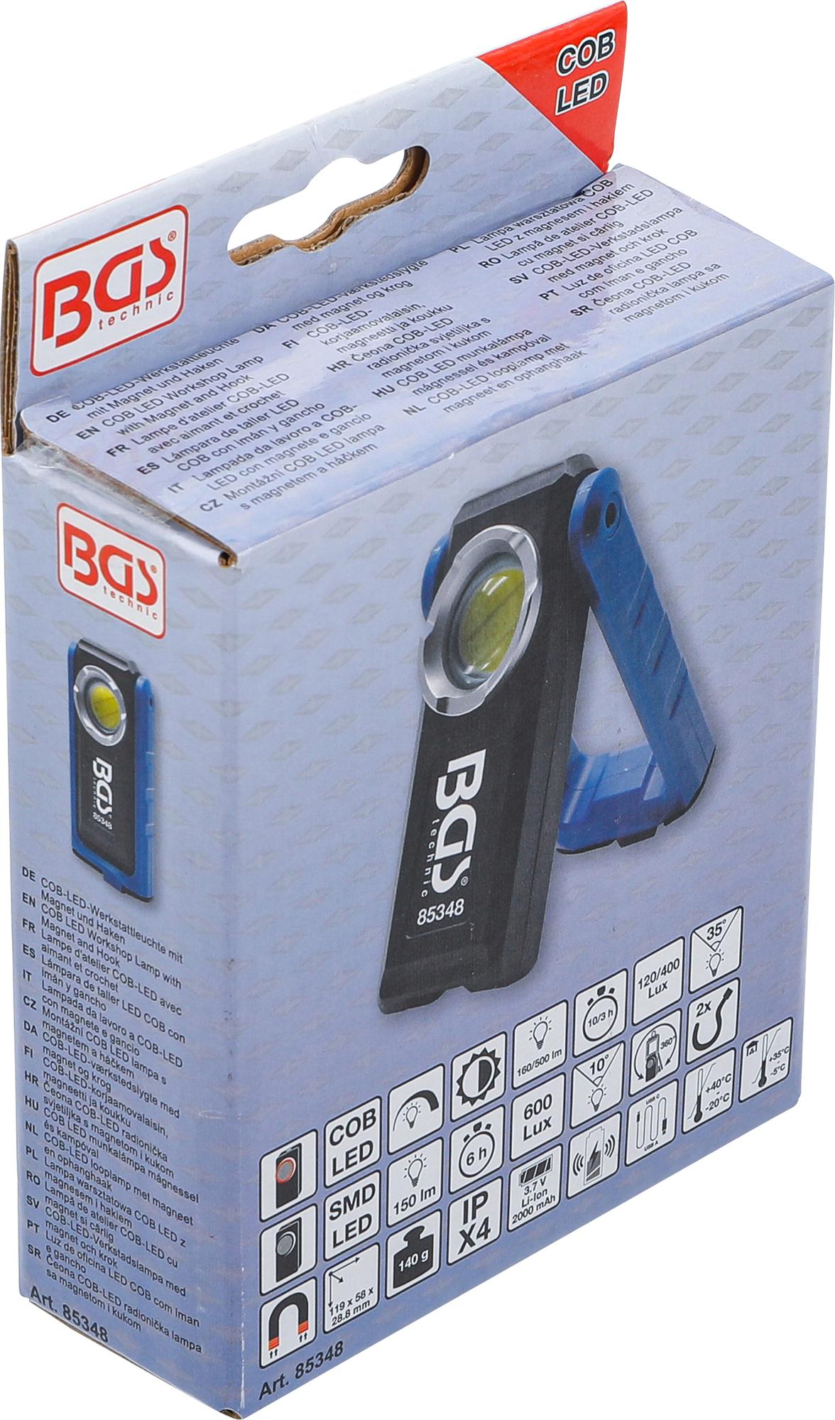 COB LED dirbtuvių lempa su magnetu ir kabliu | sulankstoma | su belaidžio įkrovimo funkcija (85348)