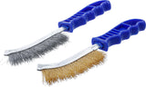 STEEL WIRE BRUSH SET | STEEL AND BRASS COATED STEEL | 260 MM | 2 PCS. (71033)