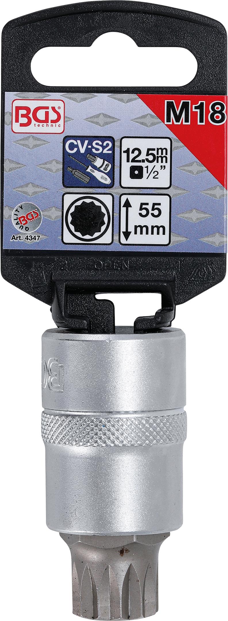 Бита в головке | 12,5 mm (1/2") | Spline (XZN) M18