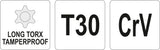 L tipo raktas | ilgas tipas | T-Star (su skyle) (Torx) T30 (YT-05519)
