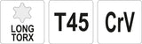 L tipo raktas | ilgas tipas | T-Star (Torx) T45 (YT-05502)