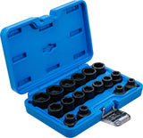 Smūginių galvučių rinkinys | patrumpintos | 12.5 mm (1/2") | 8 - 24 mm | 17 vnt. (9286)