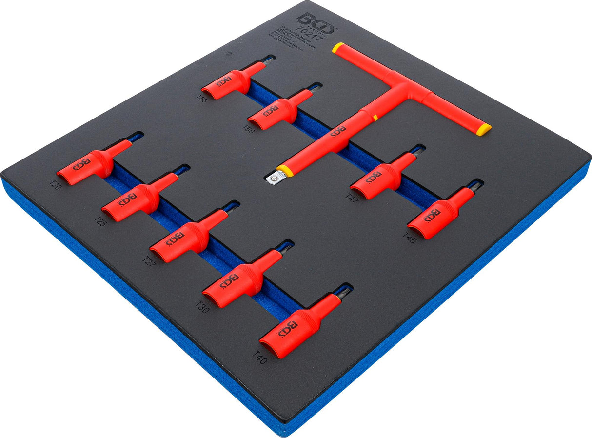 Чехол для инструментов 2/3: VDE набор бит | 12,5 mm (1/2") | T-Star (Torx) T20 - T55 | 10 шт.