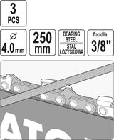 Dildelės | pjūklo grandinėms galąsti | 4.0 mm | 3 vnt. (YT-85025)