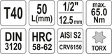 Бита в головке 1/2", T40 x 55 mm