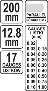 Tarpumačiai pailginti | 17 lapelių | 0,02-1 mm | 200 mm (YT-7221)
