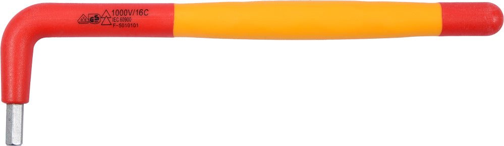 Izoliuotas raktas L-tipo 6-kampis 5 mm VDE (YT-21122)