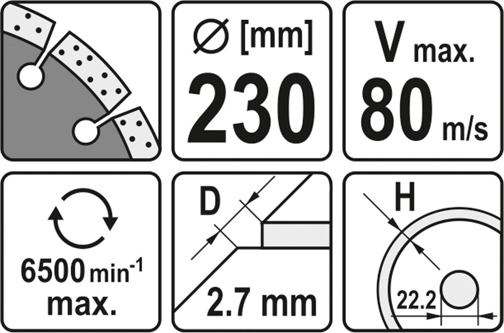 Deimantinis segmentinis pjovimo diskas | 230 mm (YT-6005)