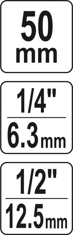 Adapteris smūginis | 12,5 mm (1/2") | 6.3 mm (1/4") (YT-04691)