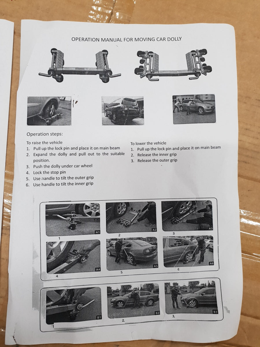 POSITIONING DOLLY | 2X800 KG | 14"-23"/ 300 MM FOR TYRES | 1600 KG / 2 PCS. (PJ800)