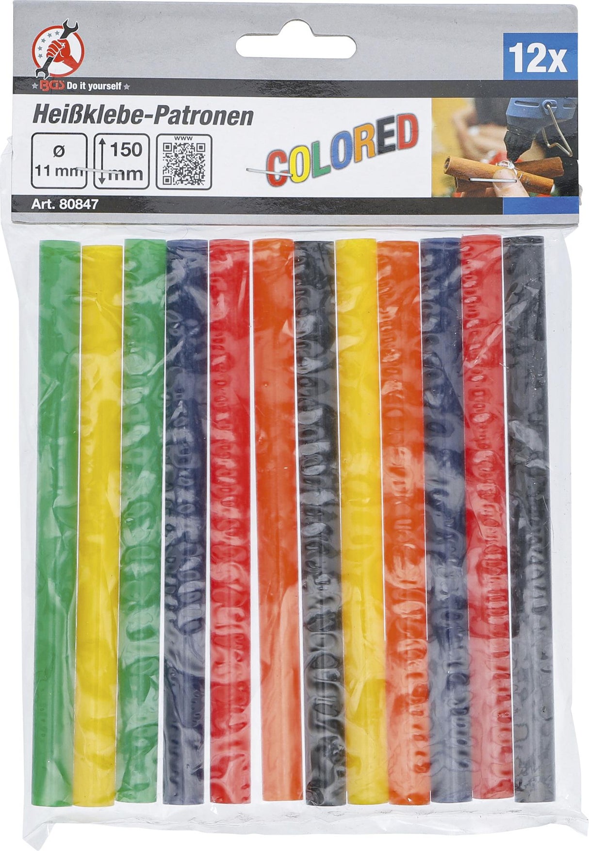 GLUE STICKS | COLOURED | Ø 11 MM, 150 MM | 12 PCS. (80847)