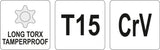 L tipo raktas | ilgas tipas | T-Star (su skyle) (Torx) T15 (YT-05515)