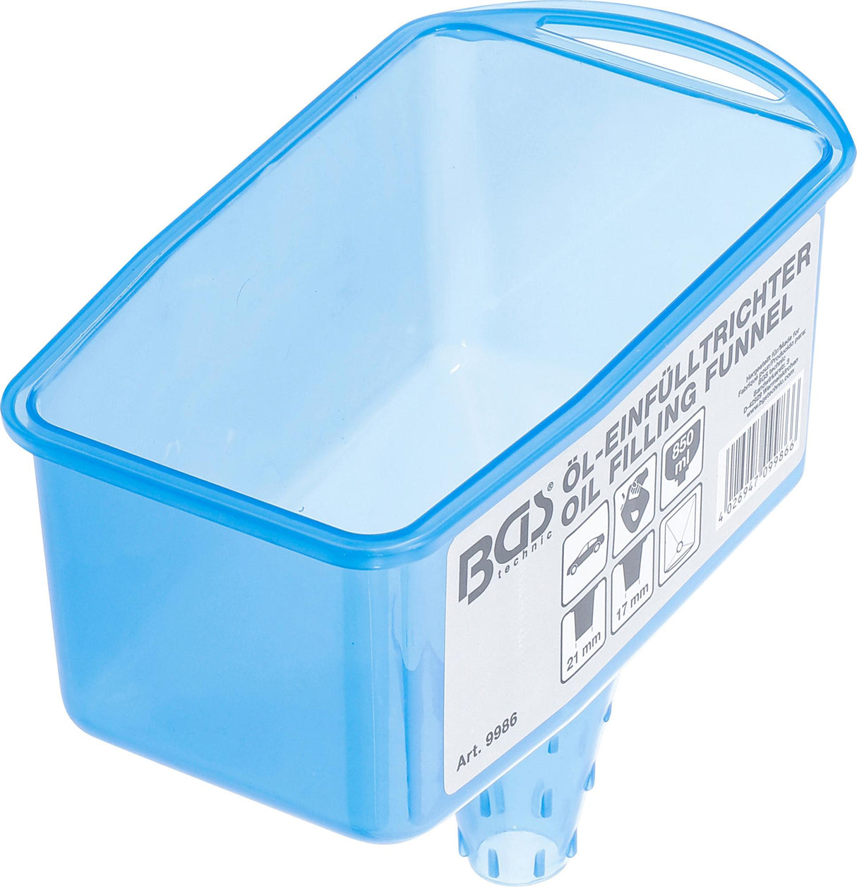 Plataus tipo piltuvėlis alyvai fiksuojamas | 850 ml rezervuaras (9986)