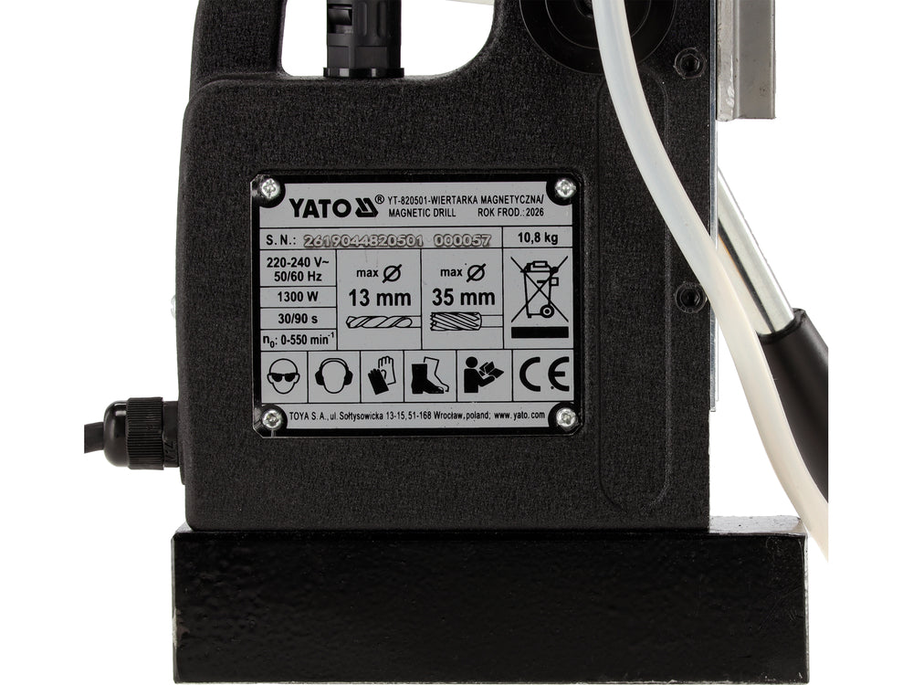 Magnetinės gręžimo staklės | 1300W | elektromagnetinė bazė | 3/4" (YT-820501)