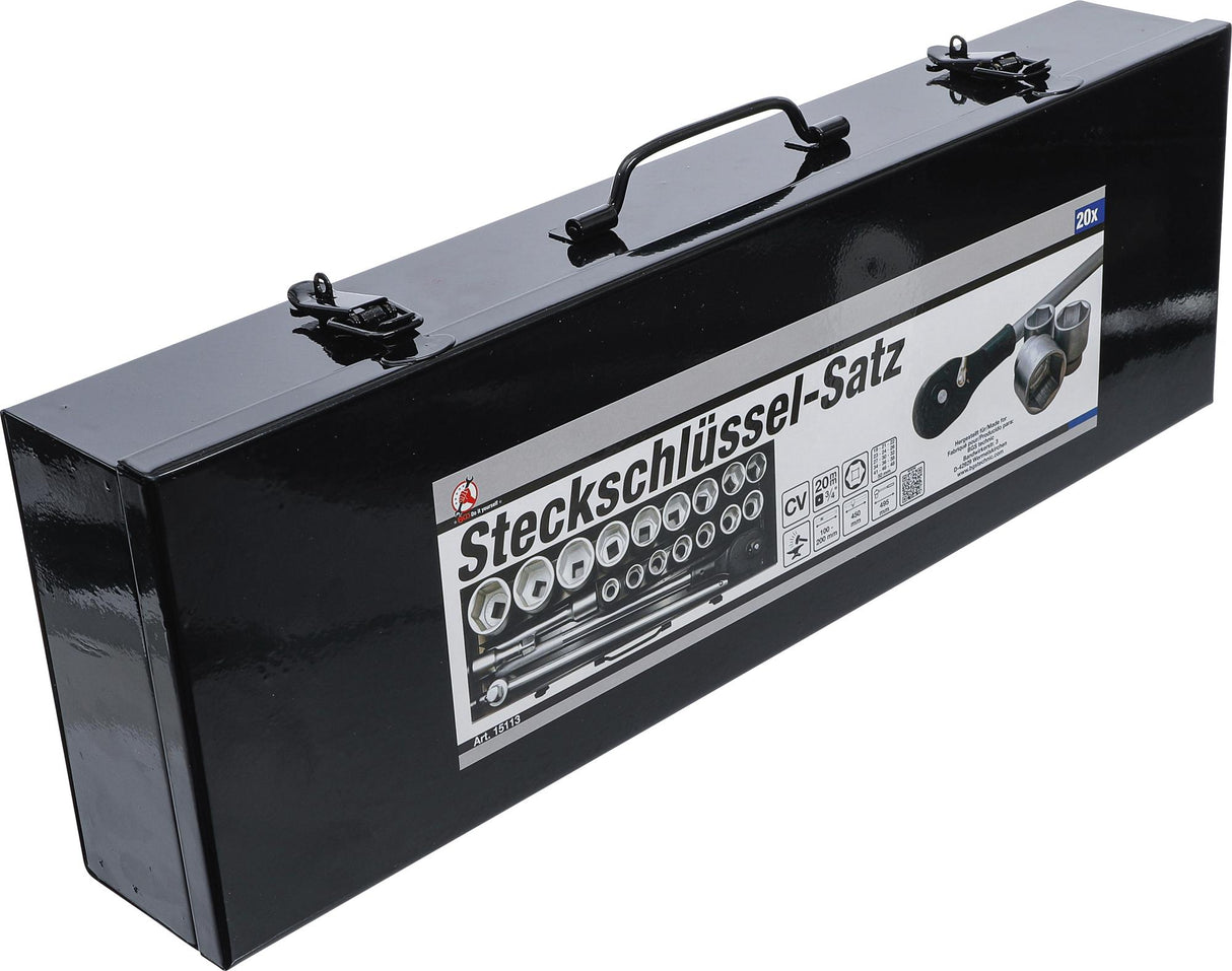 SOCKET SET | 20 MM (3/4") DRIVE | 19-50 MM | 20 PCS. (15113)