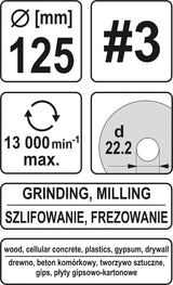 Диск/фреза по дереву 125mm, No3