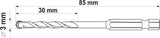 Grąžtas universalus su Hex 6.3 mm (1/4") galu | 3.0 mm (YT-44780)