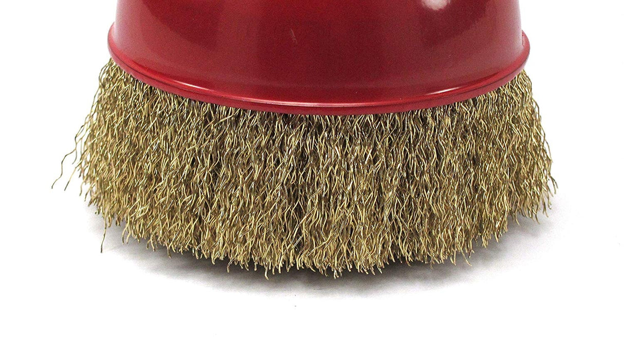 WIRE BRUSH POT TYPE | BRASS-PLATED | 100 MM | M14 (ES730100)