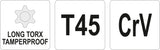 L tipo raktas | ilgas tipas | T-Star (su skyle) (Torx) T45 (YT-05521)