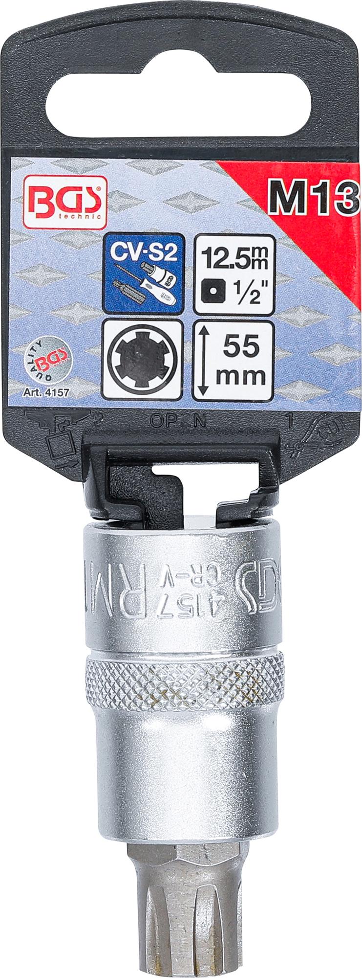 Antgalis | ilgis 55 mm | 12,5 mm (1/2") | Spline (Ribe) M13 (4157)
