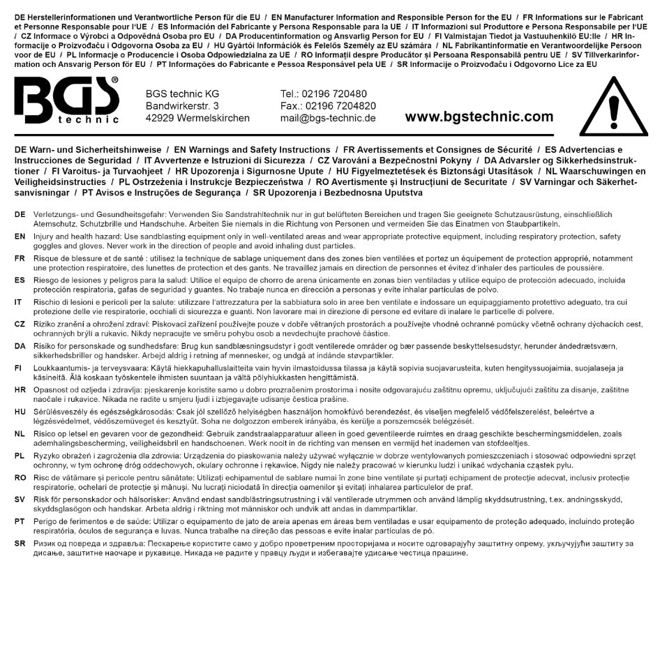 Сопла для пескоструйного аппарата BGS 3243 и др.