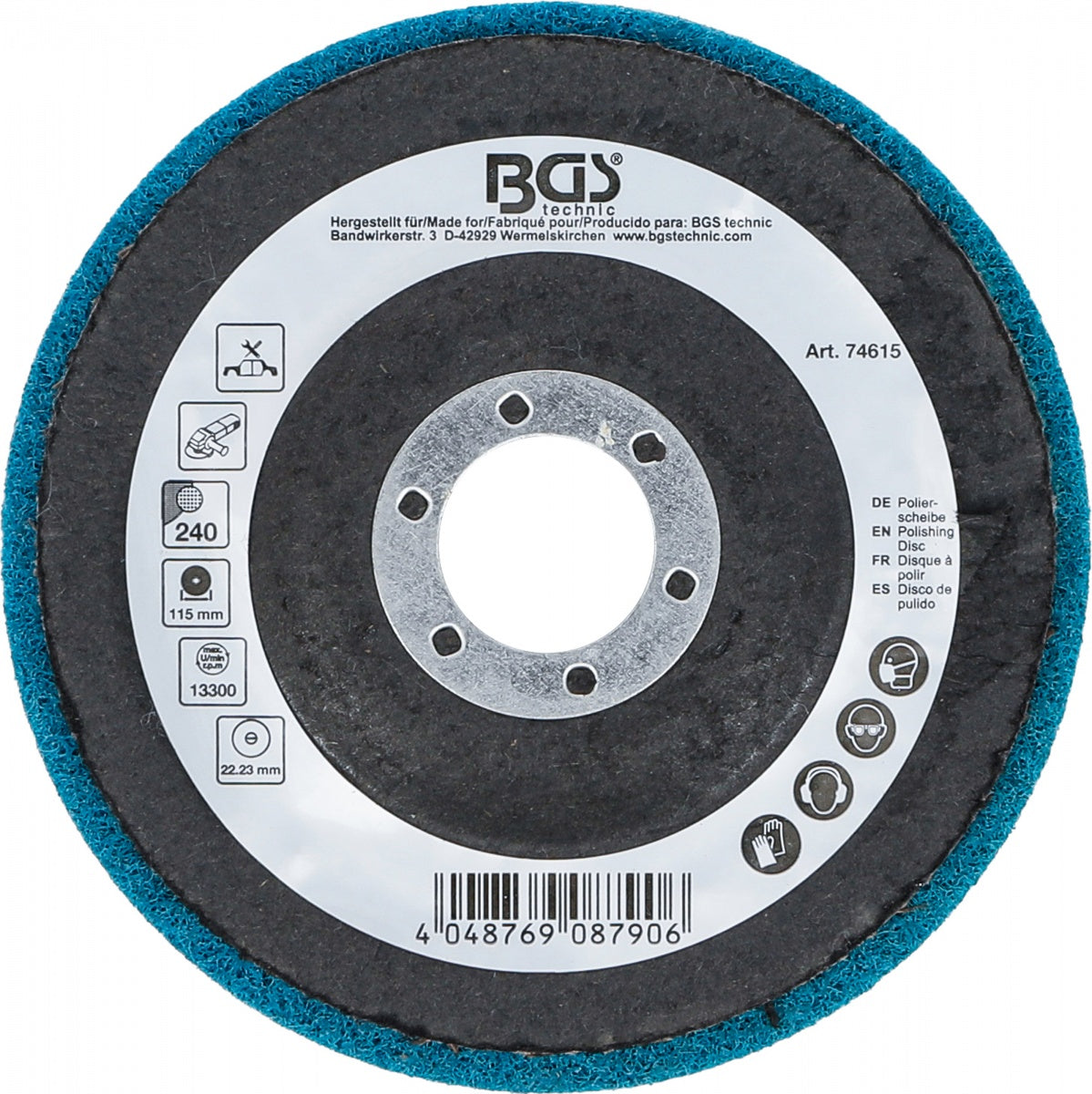 Poliravimo diskas | Aliuminio oksidas | Ø 115 mm | Grūdelių dydis 240 (74615)