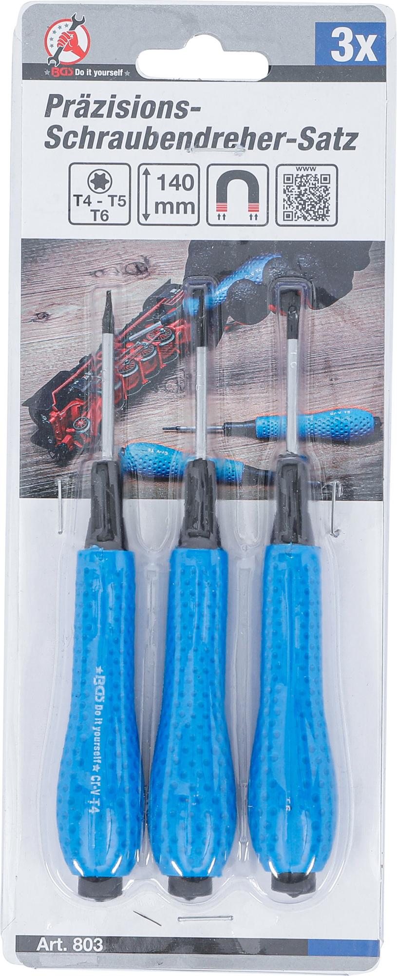 Tikslių atsuktuvų rinkinys | T-Star (Torx) T4 / T5 / T6 | 3 vnt. (803)