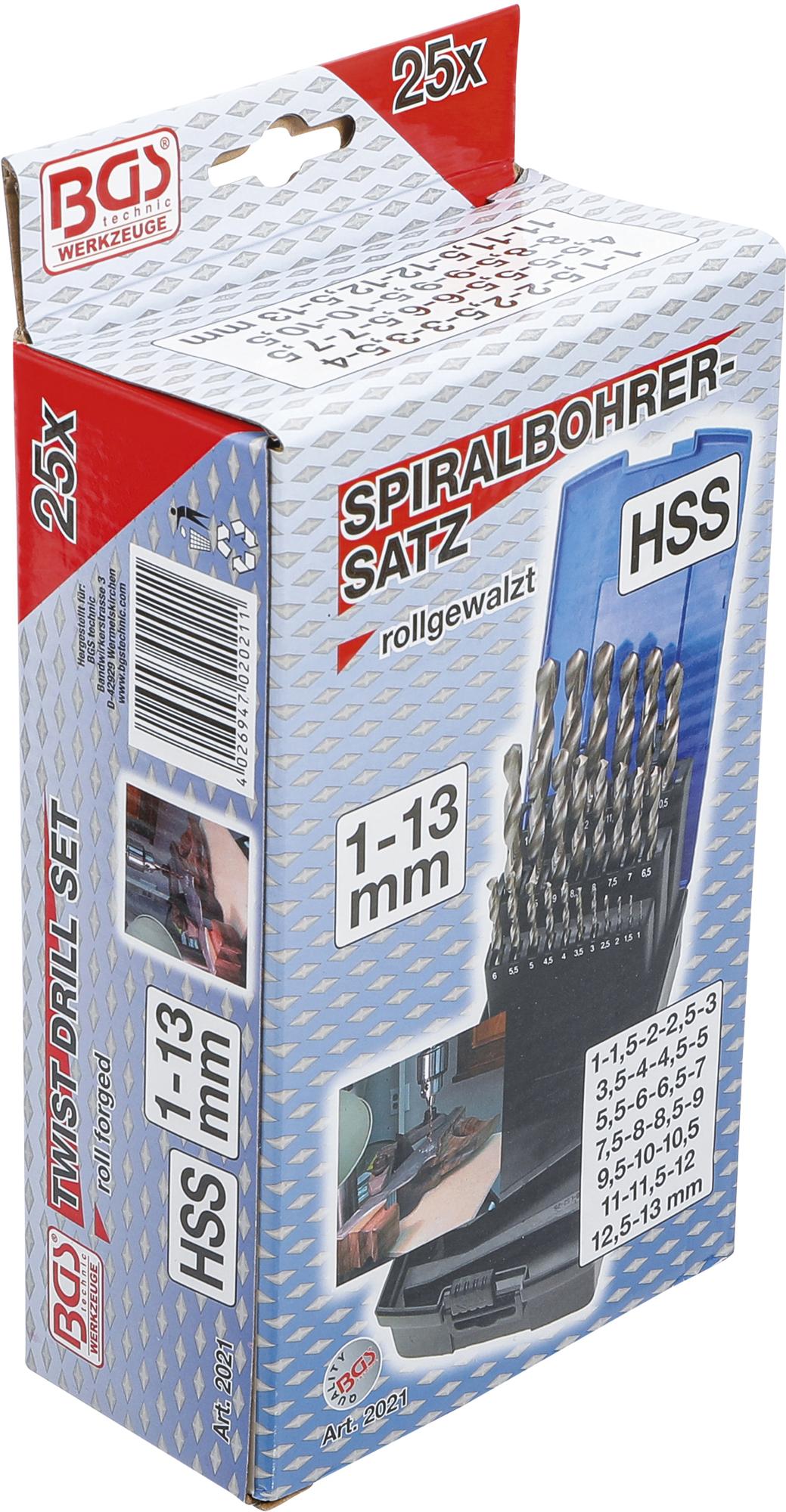 Набор сверл | HSS | Ø 1 - 13 mm | 25 шт.