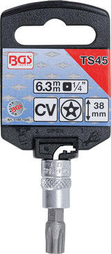 Antgalis įpresuotas | 6,3 mm (1/4") | T-Star (Torx) penkiakampis TS45 (5184-TS45)