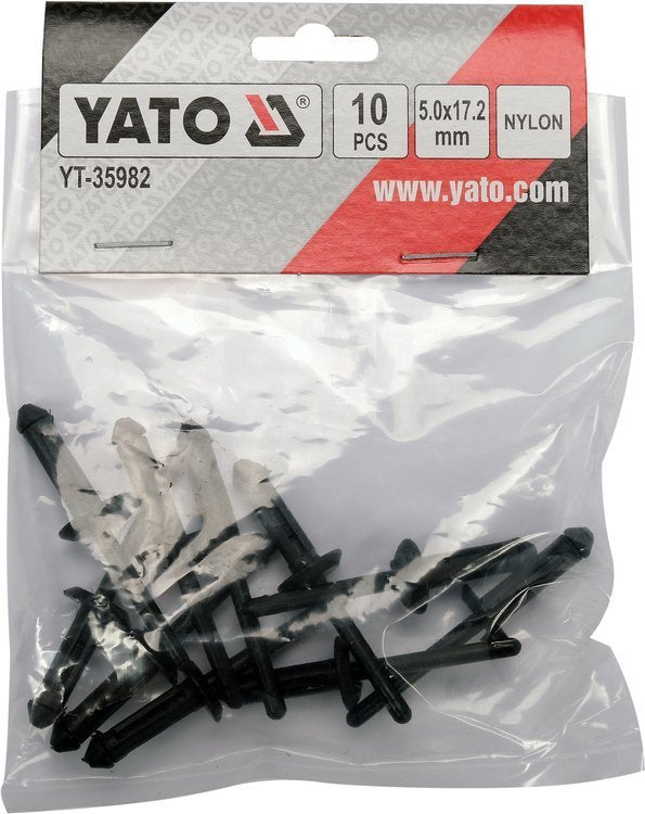 Kniedės plastikinės | 5,0 x 17,2 mm | 10 vnt. (YT-35982)